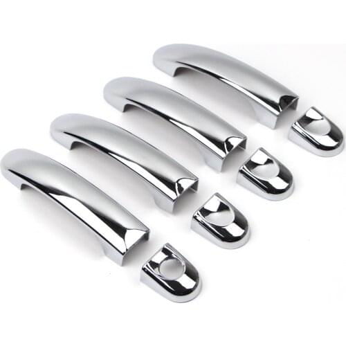 Door Handle Cover For VW Volkswagen Transporter T5 2003-2013 ABS Chrome Molding Trim Bezel With Smart Keyhole