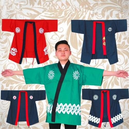 Japanese Style Sushi Restaurant Chef Jackets Food Service Print Kitchen Work Wear Cook Cuisine Clothing Coat Chef Uniforms