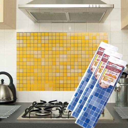 Kitchen Oil Proof Sticker 70*45Cm Waterproof Kitchen Aluminum Foil Oil Heat Anti Adhesive Kitchen Wall Cleaning Kitchen Tools D