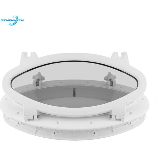 Marine Hardware Boat RV Oval Shape Porthole ABS Plastic Oval Hatches Port Lights Replacement Windows Port Hole Opening Portlight