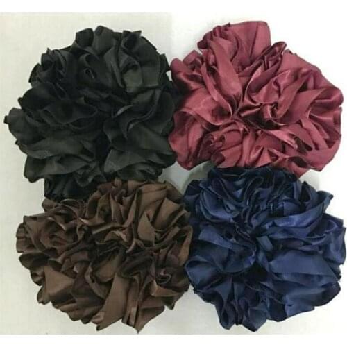 Muslim 3D Flowers With Clips Spike Flower Muslin Floral Hairclips Barrettes Hairpins Exquisite Hair Accessories Headwear