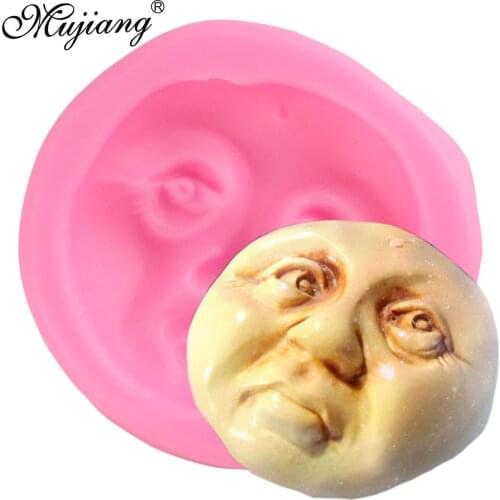Mystic Moon Face Cookie Baking Silicone Mold Sugarcraft Fondant Cake Decorating Tool Polymer Clay Chocolate Candy Gumpaste Mould