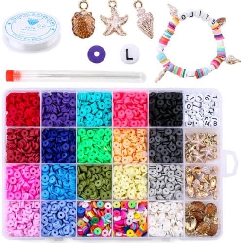 24 Grid 6MM Terra-cotta Resin Beads Box Color Round Bohemian Style Accessories Beading Jewelry Bracelet Necklace Making Kit