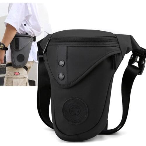 Men Nylon Drop Leg Bag Thigh Fanny Pack For Motorcycle Rider Multi-function Shoulder Messener Male Hip Bum Belt Waist Bags