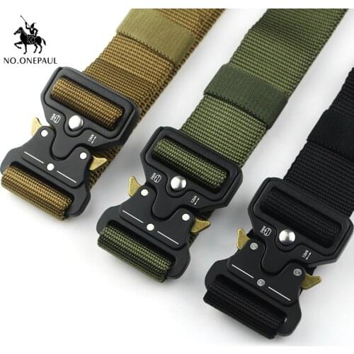 NO.ONEPAUL Mens Brand Military Tactical Belt Specially designed for the militarys metal buckle adjustable belt free shipping