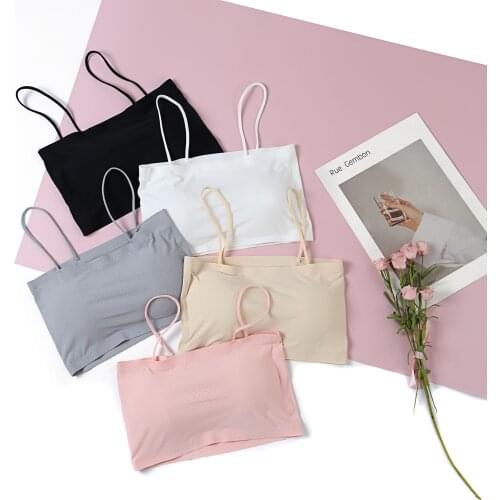 New Seamless Ice Silk Ventilation Holes Surrounded By Anti-exposure Thin Tube Top Sling Vest Bottoming Ladies Underwear Bra Vest