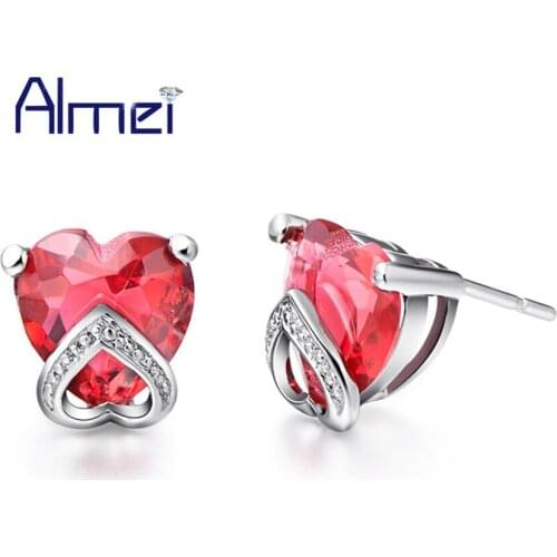 Wholesale Statement Stud Earrings for Wedding Woman brincos de casamento,Silver Color Jewelry For Bridal Accessories R204