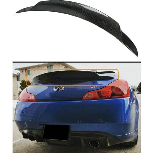 R RT Style Carbon Fiber Rear Trunk Wing Spoiler Visor Boot Top Lip Lid Retrofit For Infiniti G37 V36 Q60 Coupe 2 Door 2008-2013