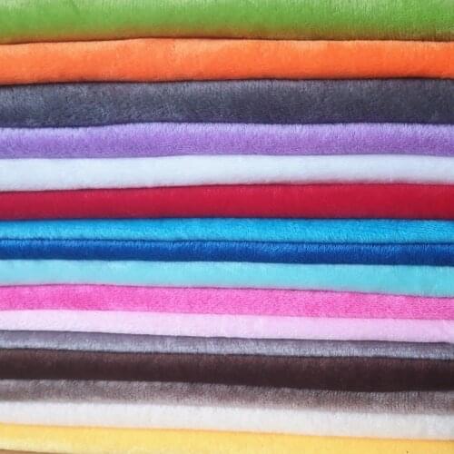 Multi-Colors 1mm Soft Minky Fleece Fabric Polyester Fleece Brushed Fabrics for Patchwork Sew Doll Stuffed Toys Cloth 50x50cm