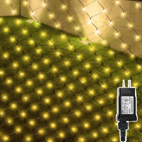 Thrisdar 3x2M 204 Christmas LED Net Light Outdoor Mesh String Light DC24V Safe Voltage Window Curtain Fairy Light Garland