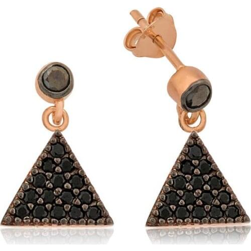 Silver Triangle Lady Earrings