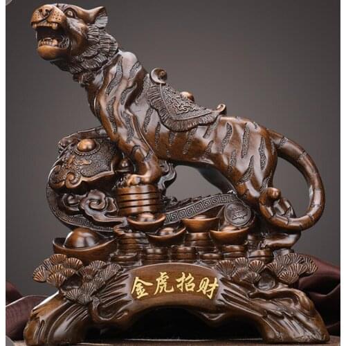 TIGER FORTUNE TWELVE ZODIAC GOLD TIGER LIVING ROOM PORCH TOWN HOUSE DECORATION BOSS OFFICE FENG SHUI DECORATION