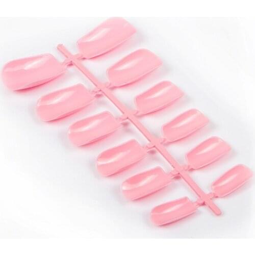 TKGOES 600pcs/pack Acrylic Fake Nails Light Pink nail tips Full Cover Decoration French Short False Nail Art Tips,false tips