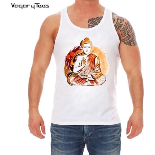 Buddha Full Print Tank top Novelty summer Cool Tops Punk Outfit Masculine Streetwear Man watercolor Casual clothing