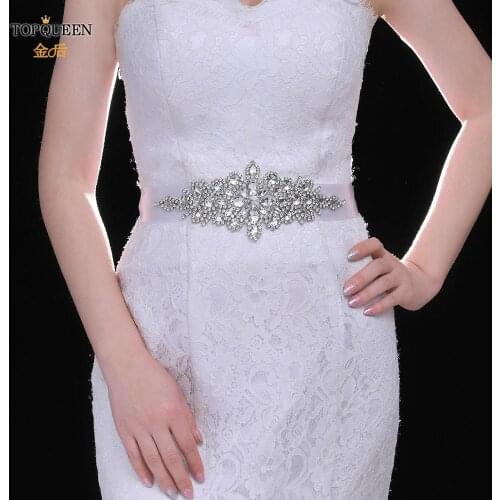 TOPQUEEN S01 Wedding Belts Rhinestone Bridal Sashes Belts for Evening Party Bridal Belts Womens Belt Bridesmaid Diamante Belt