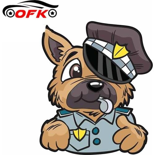OFK Personality Friendly Police Dog England Car Stickers Accessories Motorcycle Cover Scratches Waterproof PVC13cm *11cm