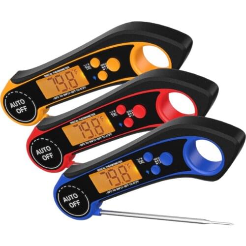 Waterproof Meat Thermometer for Cooking Foldable Probe for Beef Pork Fish Kitchen Cooking Tools