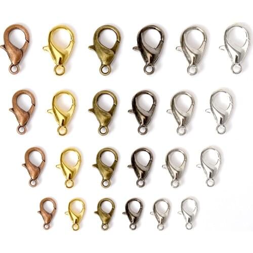 50-100pcs/lot Lobster Clasps Hooks For Jewelry Making Connector Component DIY Necklace Bracelet Chain End Closurer Accessories