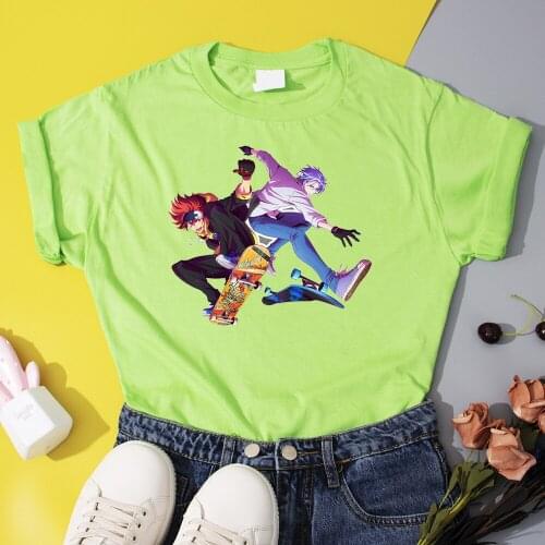 Anime SK8 The Infinity Women T Shirts Skateboard Game Reki Langa Graphic T-Shirt Female Summer Cotton Tee shirt Harajuku Clothes