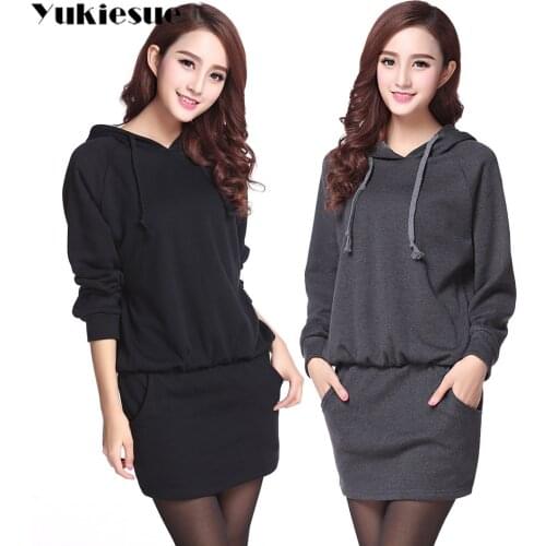Winter dress for women dresses womens dress thick warm fleece vintage hooded maxi party sexy bodycon dress female plus size