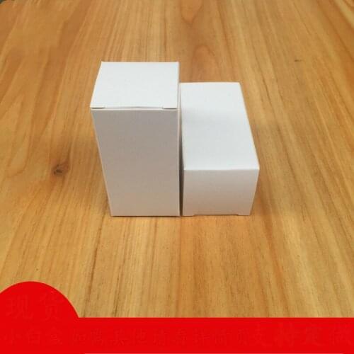 100pcs/lot 3x3cm Series Width Different Hight White Card Paper Packing Box DIY LOGO Packing Boxes Lipstick Perfume Box