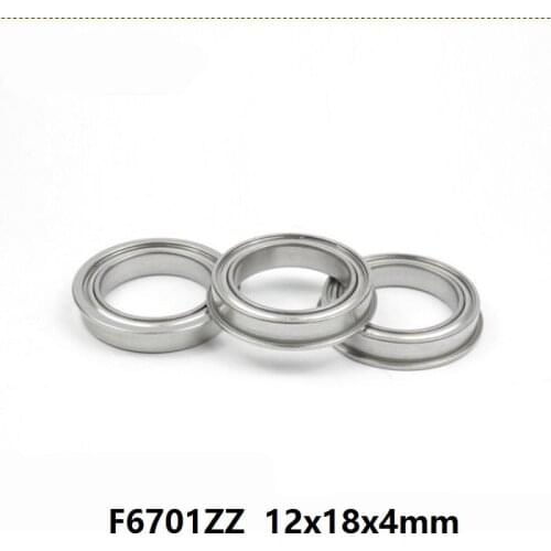 100pcs/lot F6701ZZ F6701Z F6701 ZZ Z 12x18x4 mm flange deep groove Ball Bearing double shielded flanged F 6701ZZ bearing 12*18*4