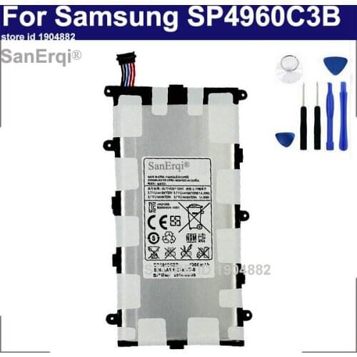 2pcs SanErqi SP4960C3B For Samsung Galaxy Tab 2 7.0 P3100 P6200 P3110 Tab 7.0 Plus (14.8Wh) 4000mAh Battery Batterie Bateria