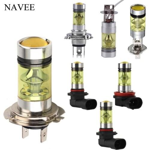 2pcs/set Car LED Headlight H1/H3/H4/H7/H8(H11)/9005/9006 2828MSD 20LED 100W Auto Fog Light Super Bright Car Lamp Bulb Gold