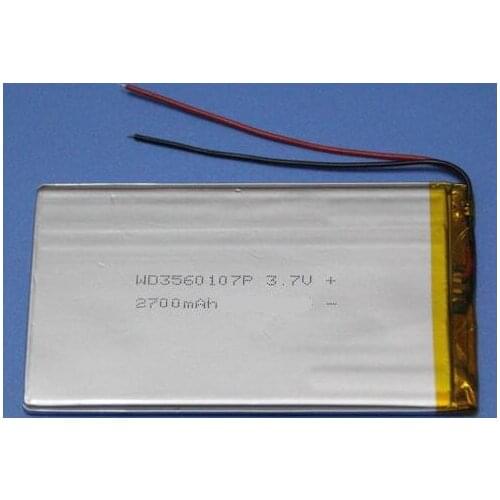 Free shipping tablet battery 3560107 4060100 3560110 3.7v 2700mah polymer lithium battery li-po rechargeable battery