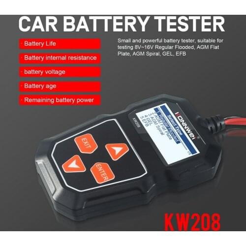 KONNWEI-KW208 Car Battery Tester Charging Test For All 12V Cars Charging Circuit Battery Analyzer 12 Volt Diagnostic Tool