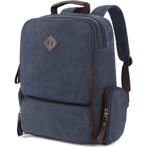Travel Backpack Mens Fashion Stylish Middle School Students School Bag Korean-style Casual Computer Cotton Canvas Bag