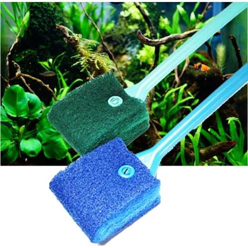 Double Sided Head Sponge Aquarium Window Glass Algae Cleaning Brush Fish Tank Brushes High Quality Aquarium Cleaning Brush