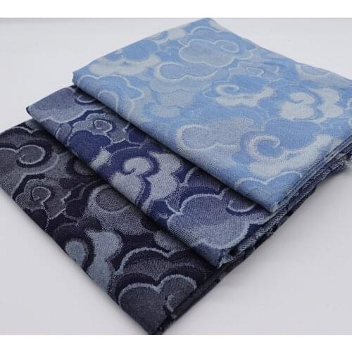 Jeans Fabric With Jacquard DIY Patchwork Clothing Blazer Sofa Cover Home Textile Materials Thick After Washed Denim 50X150cm