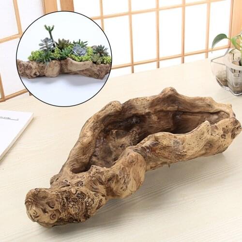 Artificial Driftwood Tree Shaped Succulent Pot Planter Herbs Flower Pot