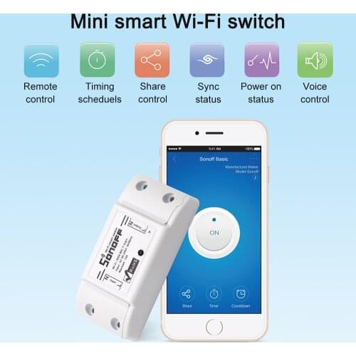 SONOFF Basic Wifi Switch Timer Wireless Remote Switch Work with Alexa for Google Home APP Control Smart Home Automation Module