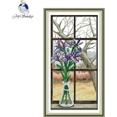 Joy Sunday Diy Lily painting cross stitch flower crystal round needlework sets decorative full diamond embroidery