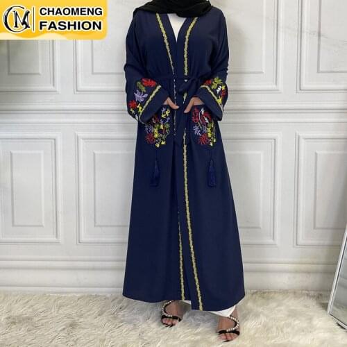 New Design abayas for women Fashion Clothes Embroidered Kimono Cardigan Turkish Women Open Abaya Dubai Islamic американская оде