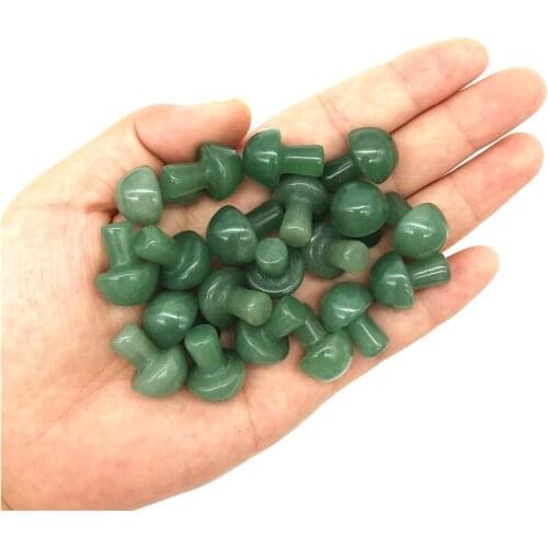 Beautiful 1/2Pcs Lovely Natural Aventurine Mushroom Shaped Polished Stone Decor Healing Gift Natural Quartz Crystals