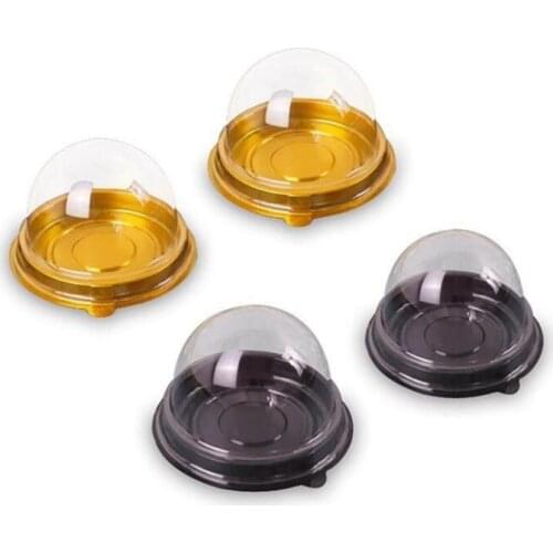 Round Plastic Cake Box Single Individual Moon Cake Tray Boxes Plastic Mooncake Pvc Boxes Food Gift Packaging Boxes LX1867