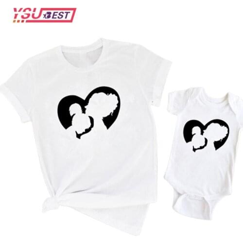 Fashion Family Matching Clothes Outfits Look Mother Daughter Princess Tshirt Clothing Mommy and Me Family Look T-shirt Cotton