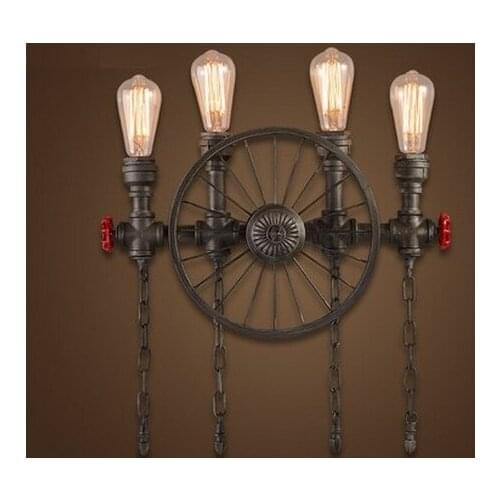 Retro Loft Style Metal Water Pipe Lamp Edison Wall Sconce Industrial Vintage Wall Light Fixtures For Home Lighting Arandela