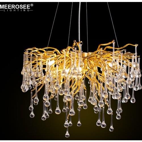 2019 New Modern Chandelier Luxurious Crystal Suspension Light G9 Gold Color Haning Lamp for Living room Dining room Foyer Hotel