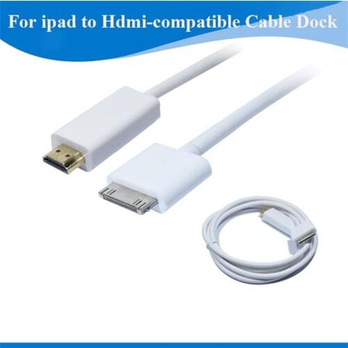 For ipad to HDMI-compatible Cable Dock Connector 30pin to HDMI-compatible HDTV Audio Video Cable Adapter for iPhone 4S iPad 2 3