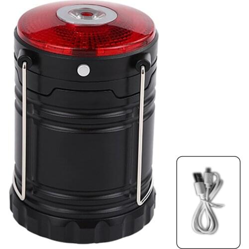 Practical ABS Portable Multifunctional Battery Powered Waterproof Travel Retractable With Handle USB Rechargeable Camping Light