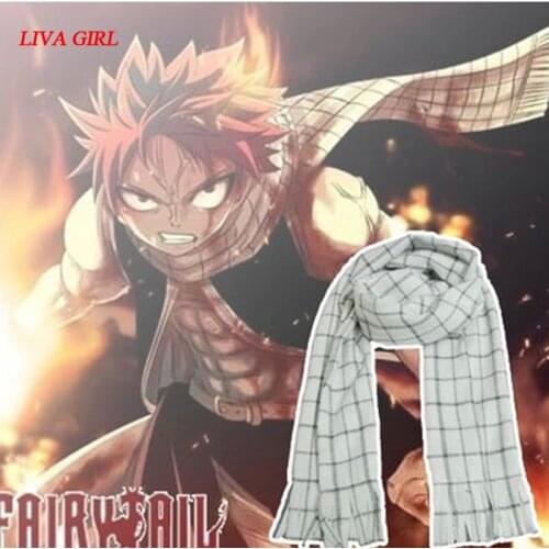LIVA GIRL FAIRY TAIL Scarf Natsu Dragneel Scarves about 180cm length Double Fabric High Quality Don't drop wires