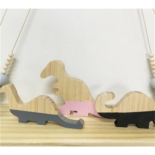 Nordic Wooden Dinosaur Scandinavian Decor For Baby Room Decoration Christmas Kids Room Pose Decorative Home Decor Child Best Toy