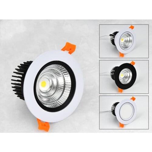 LED downlight, ceiling spotlight circular dimmable 3W, 5W, 7W, 9W, 12W, 15W, , COB, AC110-220V