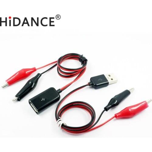 USB Crocodile wire Alligator clips Male of female to USB tester Detector voltage meter ammeter capacity power meter monitor, etc