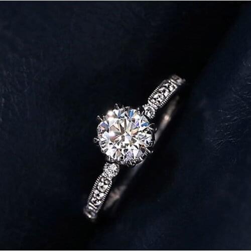 WYJZY Inlaid AAA zircon ladies engagement ring fashion ladies wedding engagement wedding ring Valentines Day surprise gift