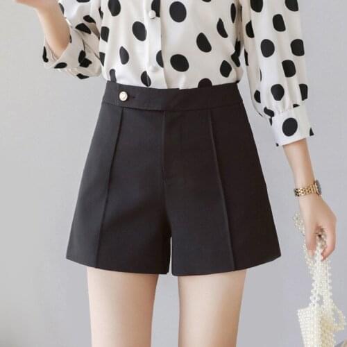 Hiawatha Chiffon Wide-Leg Suit Shorts Women Korean Summer A-Line Short Pants Fashion High Waist Shorts D4166